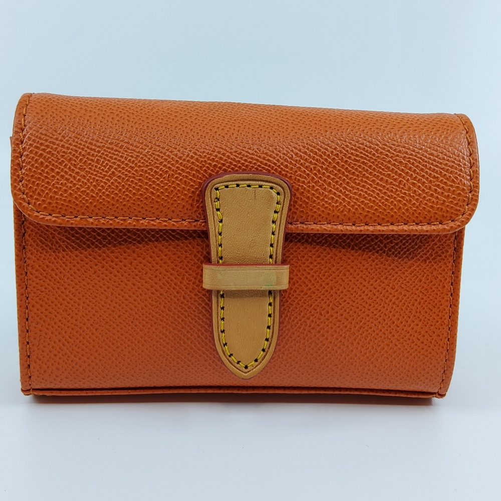 Dooney & Bourke Orange Leather Wallet with Tan Tab